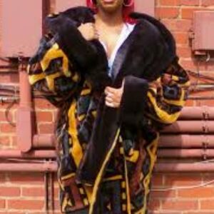 VINTAGE RARE Geo Pattern Faux Fur